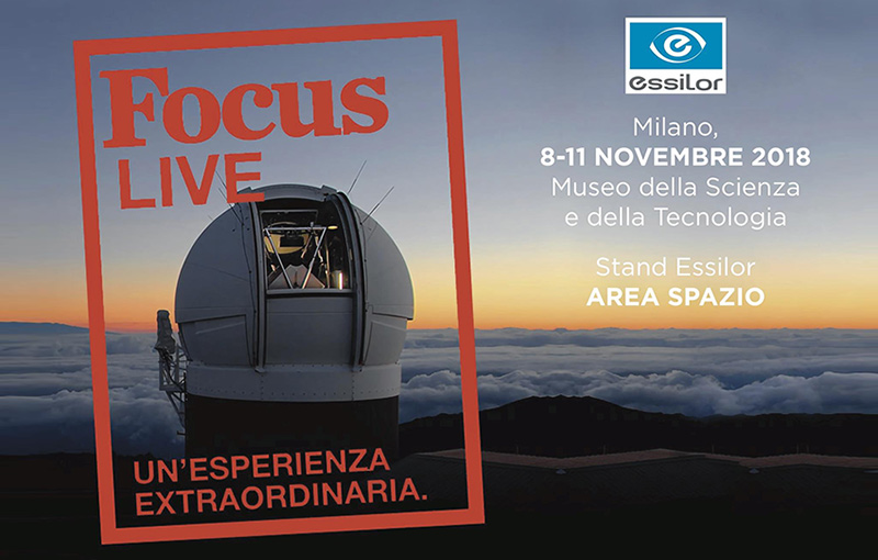 “Spazio alla vista” per Essilor Italia  appuntamento al museo della scienza e della tecnologia “Leonardo da Vinci” di Milano per l’evento Focus Live – 8 -11 Novembre