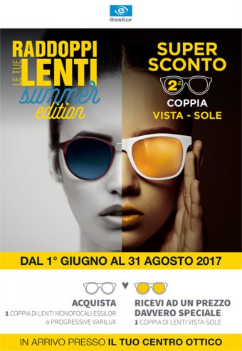 Essilor Italia dal 1° giugno al via “Raddoppi Summer Edition”